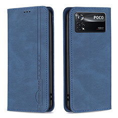 Funda de Cuero Cartera con Soporte Carcasa B15F para Xiaomi Redmi Note 11E Pro 5G Azul