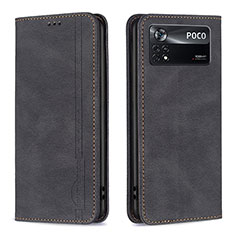 Funda de Cuero Cartera con Soporte Carcasa B15F para Xiaomi Redmi Note 11E Pro 5G Negro