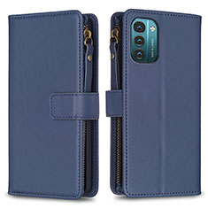 Funda de Cuero Cartera con Soporte Carcasa B16F para Nokia G11 Azul