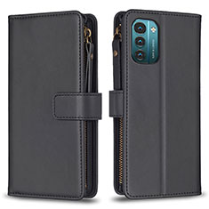 Funda de Cuero Cartera con Soporte Carcasa B16F para Nokia G11 Negro