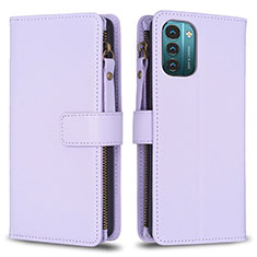 Funda de Cuero Cartera con Soporte Carcasa B16F para Nokia G11 Purpura Claro