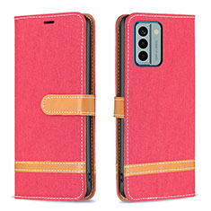 Funda de Cuero Cartera con Soporte Carcasa B16F para Nokia G22 Rojo