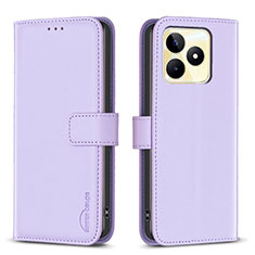 Funda de Cuero Cartera con Soporte Carcasa B16F para Realme C51 Purpura Claro