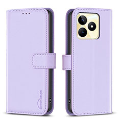 Funda de Cuero Cartera con Soporte Carcasa B16F para Realme C53 India Purpura Claro