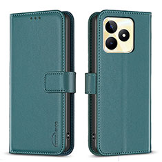 Funda de Cuero Cartera con Soporte Carcasa B16F para Realme C53 Verde