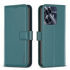 Funda de Cuero Cartera con Soporte Carcasa B16F para Realme C55 Verde