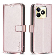 Funda de Cuero Cartera con Soporte Carcasa B16F para Realme Narzo N53 Rosa