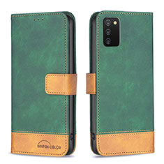 Funda de Cuero Cartera con Soporte Carcasa B16F para Samsung Galaxy A03s Verde