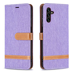 Funda de Cuero Cartera con Soporte Carcasa B16F para Samsung Galaxy A04s Purpura Claro