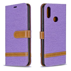 Funda de Cuero Cartera con Soporte Carcasa B16F para Samsung Galaxy A10s Purpura Claro