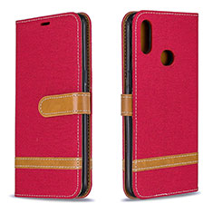 Funda de Cuero Cartera con Soporte Carcasa B16F para Samsung Galaxy A10s Rojo