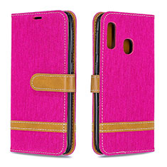 Funda de Cuero Cartera con Soporte Carcasa B16F para Samsung Galaxy A20e Rosa Roja