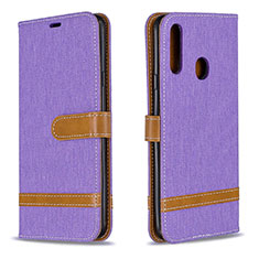 Funda de Cuero Cartera con Soporte Carcasa B16F para Samsung Galaxy A20s Purpura Claro