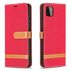 Funda de Cuero Cartera con Soporte Carcasa B16F para Samsung Galaxy A22s 5G Rojo