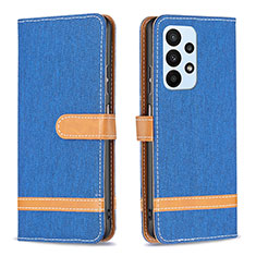 Funda de Cuero Cartera con Soporte Carcasa B16F para Samsung Galaxy A23 4G Azul