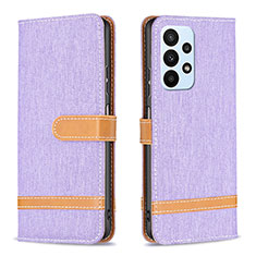 Funda de Cuero Cartera con Soporte Carcasa B16F para Samsung Galaxy A23 4G Purpura Claro