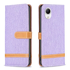 Funda de Cuero Cartera con Soporte Carcasa B16F para Samsung Galaxy A23s Purpura Claro