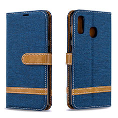 Funda de Cuero Cartera con Soporte Carcasa B16F para Samsung Galaxy A30 Azul Real