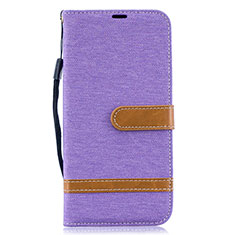 Funda de Cuero Cartera con Soporte Carcasa B16F para Samsung Galaxy A30S Purpura Claro