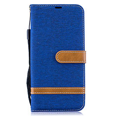 Funda de Cuero Cartera con Soporte Carcasa B16F para Samsung Galaxy A50 Azul