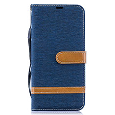 Funda de Cuero Cartera con Soporte Carcasa B16F para Samsung Galaxy A50 Azul Real