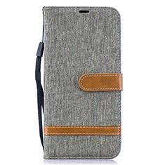 Funda de Cuero Cartera con Soporte Carcasa B16F para Samsung Galaxy A50 Gris