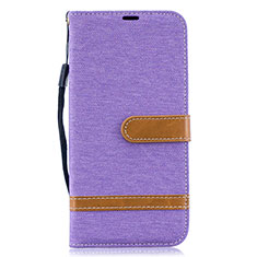 Funda de Cuero Cartera con Soporte Carcasa B16F para Samsung Galaxy A50S Purpura Claro