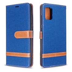 Funda de Cuero Cartera con Soporte Carcasa B16F para Samsung Galaxy A51 4G Azul