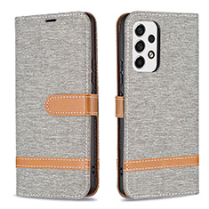 Funda de Cuero Cartera con Soporte Carcasa B16F para Samsung Galaxy A53 5G Gris