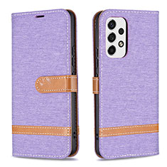 Funda de Cuero Cartera con Soporte Carcasa B16F para Samsung Galaxy A53 5G Purpura Claro