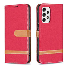 Funda de Cuero Cartera con Soporte Carcasa B16F para Samsung Galaxy A53 5G Rojo