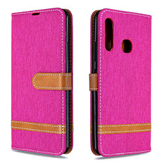 Funda de Cuero Cartera con Soporte Carcasa B16F para Samsung Galaxy A70E Rosa Roja