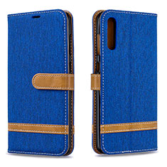 Funda de Cuero Cartera con Soporte Carcasa B16F para Samsung Galaxy A70S Azul