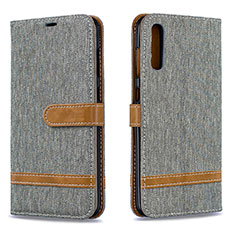 Funda de Cuero Cartera con Soporte Carcasa B16F para Samsung Galaxy A70S Gris