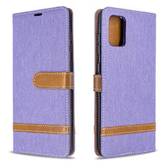 Funda de Cuero Cartera con Soporte Carcasa B16F para Samsung Galaxy A71 5G Purpura Claro