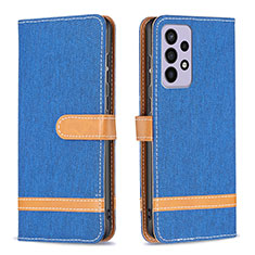 Funda de Cuero Cartera con Soporte Carcasa B16F para Samsung Galaxy A73 5G Azul