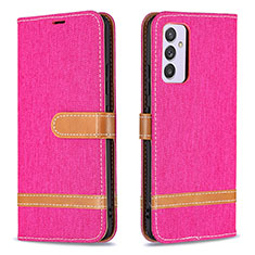 Funda de Cuero Cartera con Soporte Carcasa B16F para Samsung Galaxy A82 5G Rosa Roja