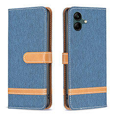 Funda de Cuero Cartera con Soporte Carcasa B16F para Samsung Galaxy F04 Azul Real