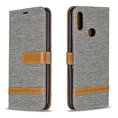 Funda de Cuero Cartera con Soporte Carcasa B16F para Samsung Galaxy M01s Gris