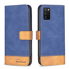 Funda de Cuero Cartera con Soporte Carcasa B16F para Samsung Galaxy M02s Azul