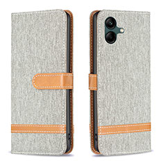 Funda de Cuero Cartera con Soporte Carcasa B16F para Samsung Galaxy M04 Gris