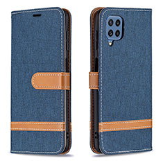 Funda de Cuero Cartera con Soporte Carcasa B16F para Samsung Galaxy M32 4G Azul Real