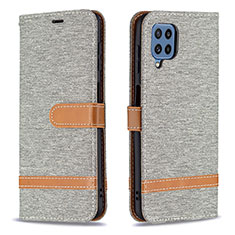 Funda de Cuero Cartera con Soporte Carcasa B16F para Samsung Galaxy M32 4G Gris