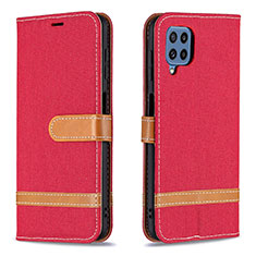Funda de Cuero Cartera con Soporte Carcasa B16F para Samsung Galaxy M32 4G Rojo