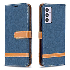 Funda de Cuero Cartera con Soporte Carcasa B16F para Samsung Galaxy M34 5G Azul Real