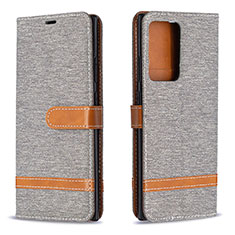 Funda de Cuero Cartera con Soporte Carcasa B16F para Samsung Galaxy Note 20 Ultra 5G Gris