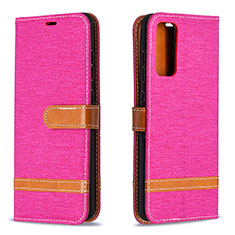 Funda de Cuero Cartera con Soporte Carcasa B16F para Samsung Galaxy S20 FE (2022) 5G Rosa Roja