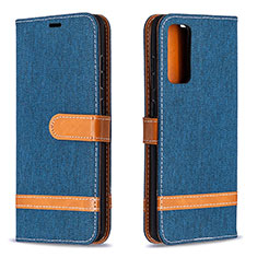 Funda de Cuero Cartera con Soporte Carcasa B16F para Samsung Galaxy S20 FE 5G Azul Real