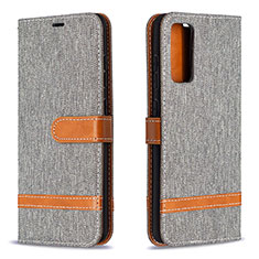 Funda de Cuero Cartera con Soporte Carcasa B16F para Samsung Galaxy S20 Lite 5G Gris