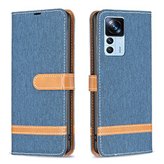 Funda de Cuero Cartera con Soporte Carcasa B16F para Xiaomi Mi 12T 5G Azul Real